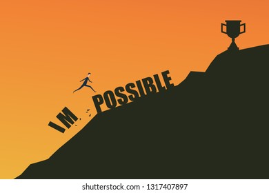 Minimalist retro style. Impossible Is Possible Concept