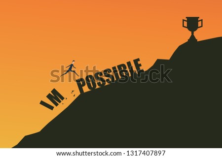 Minimalist retro style. Impossible Is Possible Concept