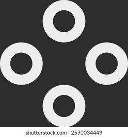 Minimalist retro vector pattern with circular grid and polka dots. A timeless geometric background of circles, ideal for print designs and versatile graphic use.