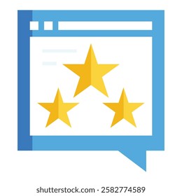 Minimalist review icon representing online testimonials, influencer product endorsements, and brand reputation.