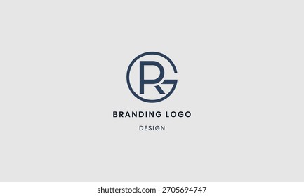 Concepto de diseño de logotipo inicial RG minimalista