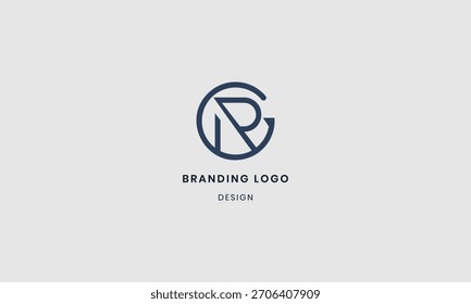 Minimalista RG Plantilla de diseño de logotipo inicial