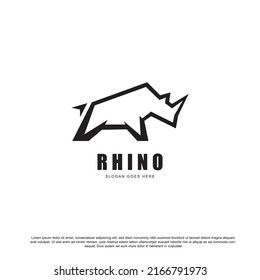 Minimalist rhino logo for your brand or business