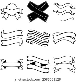 Minimalist ribbons vector white background