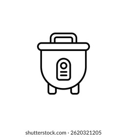 Minimalist rice cooker line drawing, kitchen appliance for asian cuisine