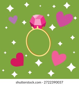 Minimalist ring sample on vibrant background with eyecatching details