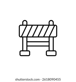Minimalist Roadblock Vector Icon Design, a Symbol of Caution and Safety