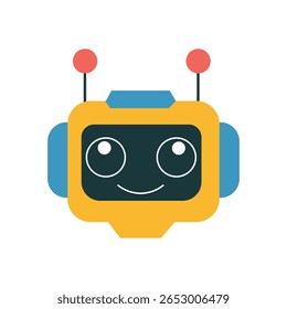 Minimalist robot icon with a futuristic design, ideal for technology, artificial intelligence, and automation-related projects.