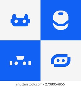Minimalist Robot Logo Bundle Set – Modern Tech Mascot Brand Identity Collection