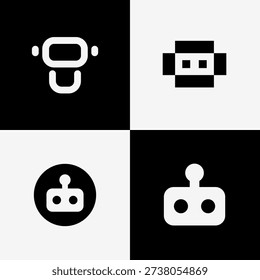 Minimalist Robot Logo Bundle Set – Modern Tech Mascot Brand Identity Collection