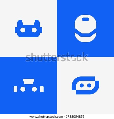 Minimalist Robot Logo Bundle Set – Modern Tech Mascot Brand Identity Collection