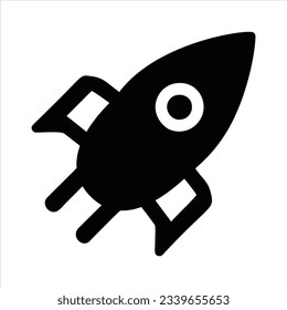 Imagen de vector de estilo pictograma de icono de cohete minimalista