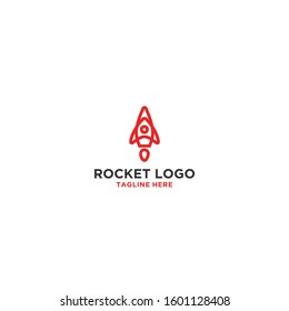 Minimalist rocket logo icon. Vector template