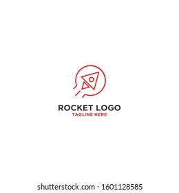 Minimalist rocket logo icon. Vector template
