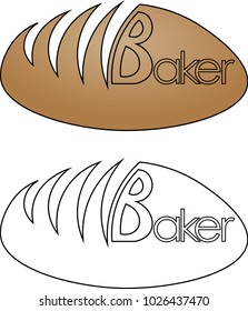 minimalist roll with the inscription baker / bakery / logo