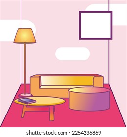 minimalist room flat design vektor