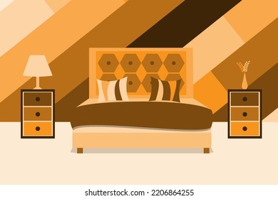 minimalist room interior with brown gradient color