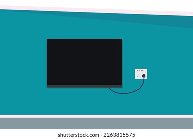 Configuración de sala minimalista con ilustración vectorial de televisión Diseño