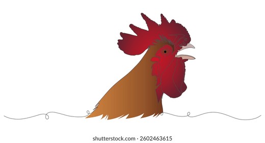 Minimalist Rooster Illustration – Continuous Line Art