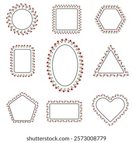 Minimalist Rose Flower Frames in Various Geometric Shapes for Valentine's Day and Romantic Designs - Powered by Shutterstock - Get 15% off with code: PIKWIZARD15