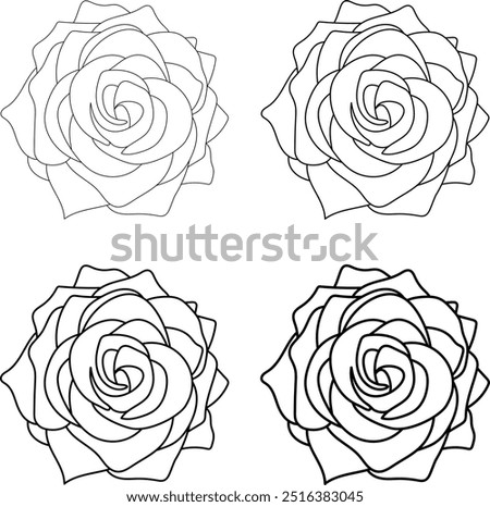 Minimalist Rose Line Art | Elegant Floral Outline for Modern Designs | rose line art for coloring book | rose outline. Ideal for coloring books, logos, t-shirts or floral-themed projects.