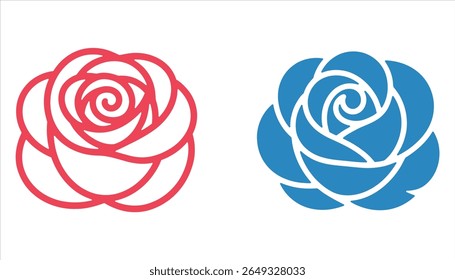 Minimalist Rose Vector Design. Modern Line Art Rose Illustration.