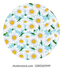 Minimalist Round Shape Daisy Pattern