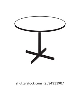 minimalist round table icon vector illustration symbol design