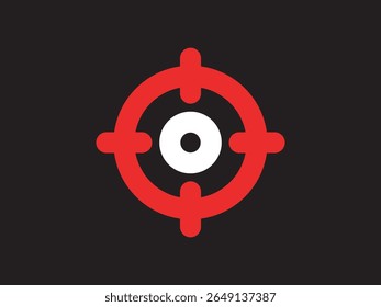 Símbolo de Alvo Redondo Minimalista com Mira e Ilustração de Alvo