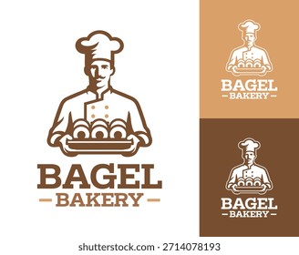 A minimalist round-bread symbol designed for modern bagel shops and clean bakery identities.