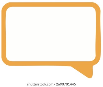 Minimalist rounded chat frame outline in orange for messages