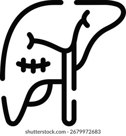 Minimalist Rounded Modern Line Art Surgery human organ Icon with clean Filled and intuitive symbols