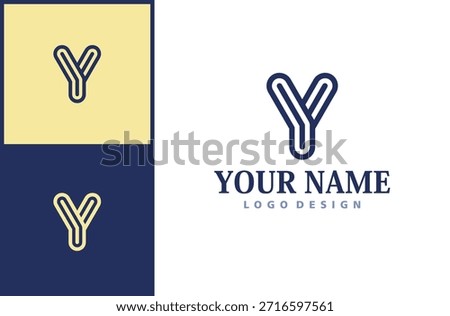 Minimalist Rounded Y Logo with Elegant Touch - Embodying Refined and Trustworthy Brand. Isolated on white background.