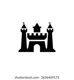 Minimalist Royal Fantasy Castle Vector Icon