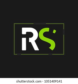 Minimalist RS Logo Inside Square Shape Vector
