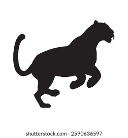 Minimalist Running Leopard Silhouette for Modern and Clean Designs - Leopard Vector - Leopard Icon
