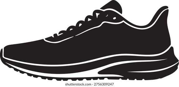 Minimalist Running Sneaker Silhouette Side Profile Clean Footwear Illustration