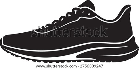 Minimalist Running Sneaker Silhouette Side Profile Clean Footwear Illustration