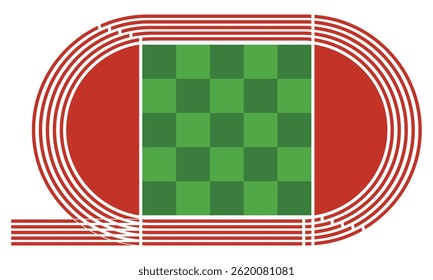 Minimalist Running Track and Field Layout Design