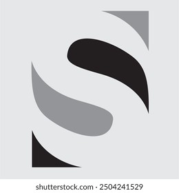 Minimalist S logo. With negative space concept and sharp vector. Match for sharp and simple design.