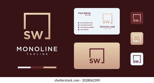 Minimalist s and w or s w logo monogram, alphabet, letter, initial design inspiration