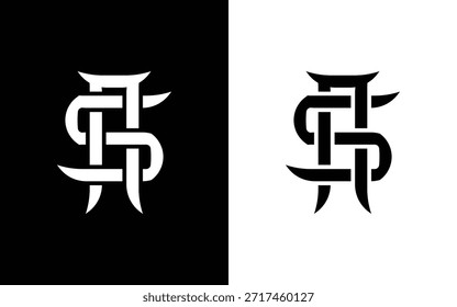 Diseño minimalista de monograma de letras SA AS en estilo blanco y negro, adecuado para conceptos de marca, gráficos de prendas de vestir, carteles y aplicaciones de Diseño gráfico modernas