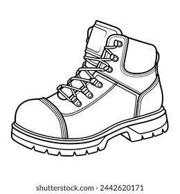 Minimalist safety shoe icon in vector format.