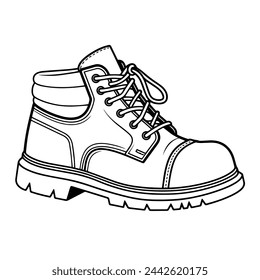 Minimalist safety shoe icon in vector format.