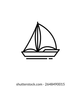 Arte De Linha De Veleiro Minimalista Para Projetos Náuticos E Marítimos