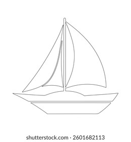 Minimalist Sailboat Line Art Vector | Nautical Silhouette Illustration
