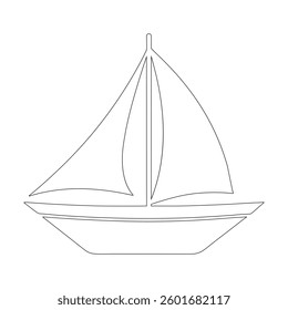 Minimalist Sailboat Line Art Vector | Nautical Silhouette Illustration