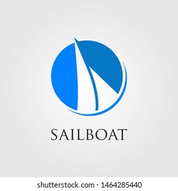 minimalist sailboat logo in negative space