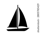 Minimalist Sailboat Marine Vector Icon Design