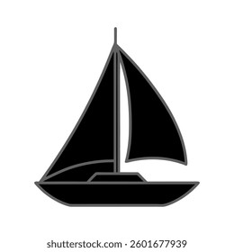 Minimalist Sailboat Silhouette Vector | Nautical Marine Illustration